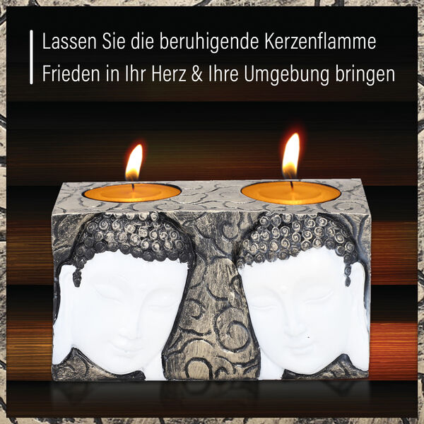 Kerzenleuchter Buddha-Figur mit 2 K&ouml;pfen image number 7