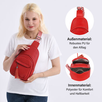 PU Brusttasche, 19x10x30cm, Rot