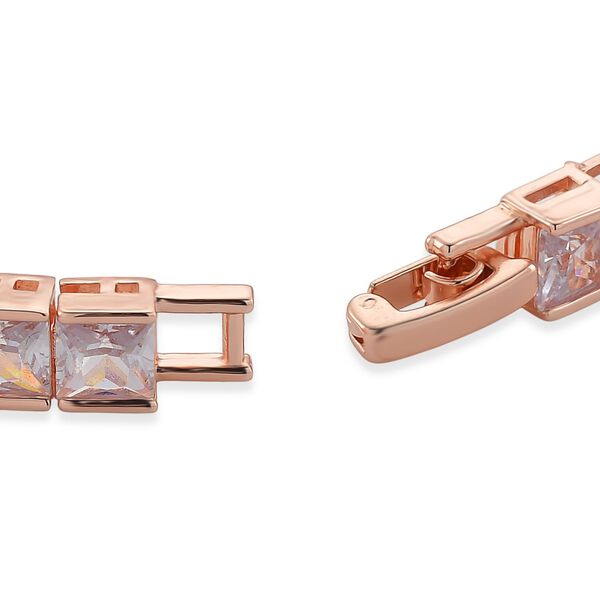 Wei&szlig;es Zirkonia-Armband in Ros&eacute;goldton, 18+2,5cm image number 5