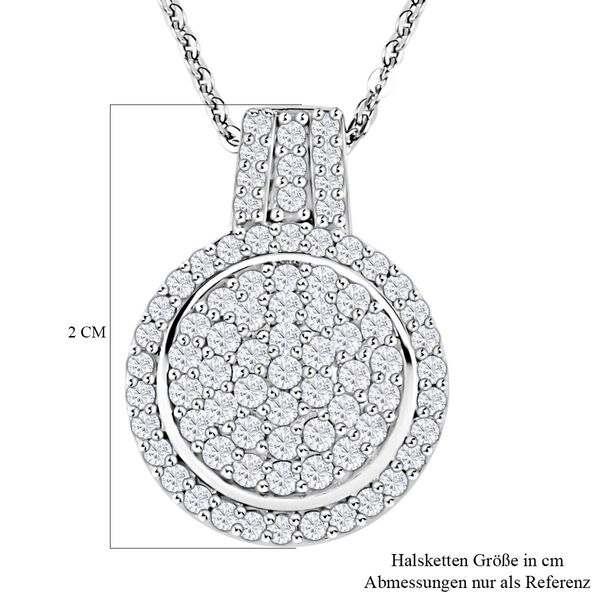 Wei&szlig;er Diamant Anh&auml;nger mit Kette, 925 Silber platiniert, ca. 0.75 ct image number 6