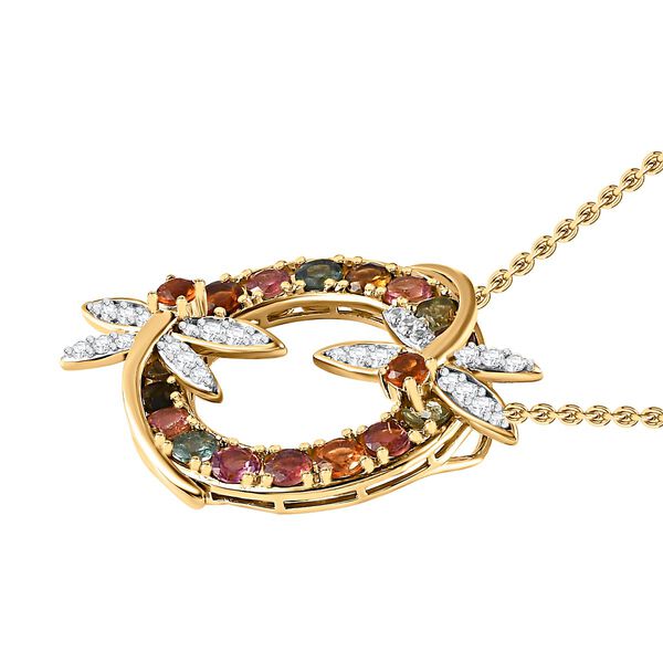 GP Italian Garden Kollektion - AA Mehrfarbiger-Turmalin und Citrin Anhänger mit Kette, ca. 4,15 ct. image number 3