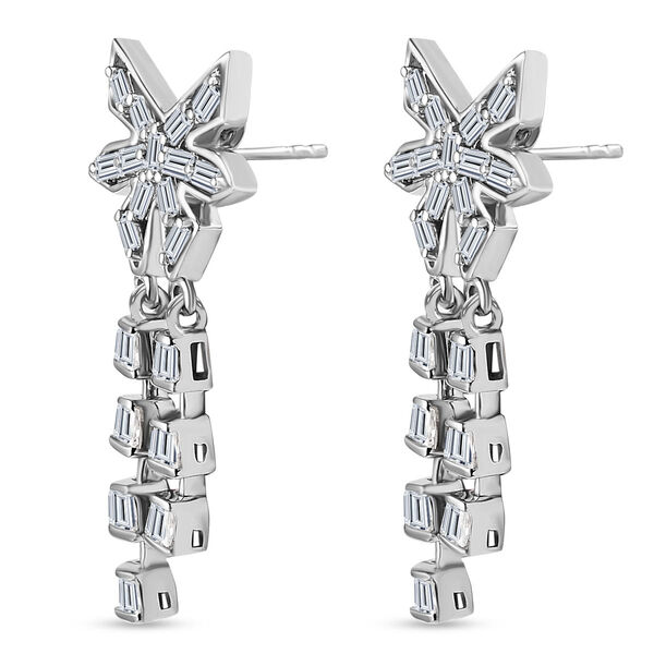 GP Celestial Dream Kollektion- EF Moissanit und Kanchanaburi blaue Saphir-Ohrringe- 1,95 ct. image number 3