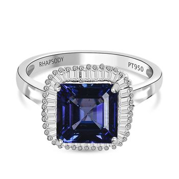 RHAPSODY AAAA Tansanit und VS EF Diamant Ring in 950 Platin - 3,41 ct.