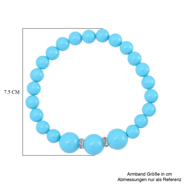 Sleeping Beauty türkisfarbenes Muschelkernperle Schmuckset image number 5