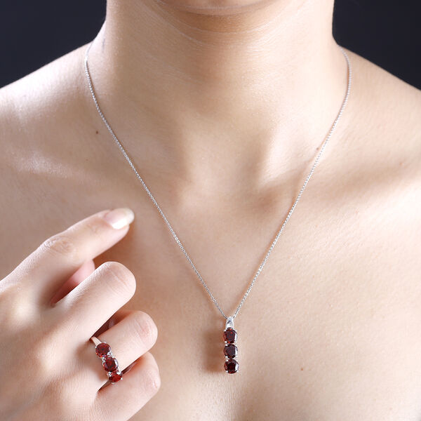 Rotes Zirkonia-Schmuckset image number 3