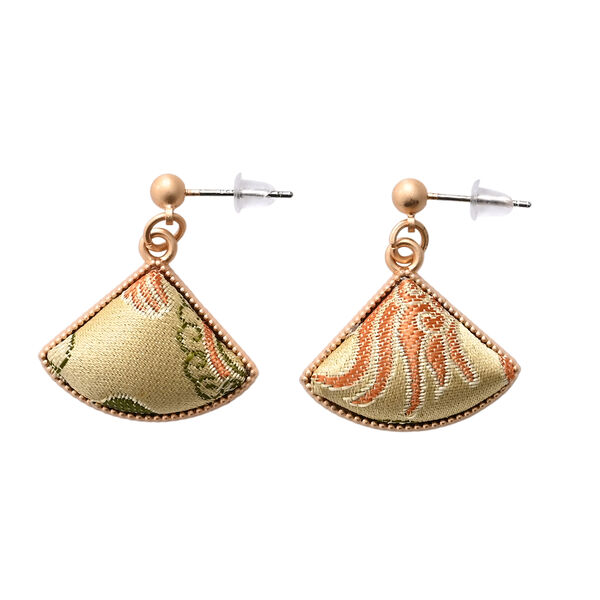 LA MAREY Signature Set mit Seidenschal und Seidentropfen-Ohrringen, 100% Maulbeerseide, 65 x 170 cm, Grau Wei&szlig; mit Olivgr&uuml;n image number 6