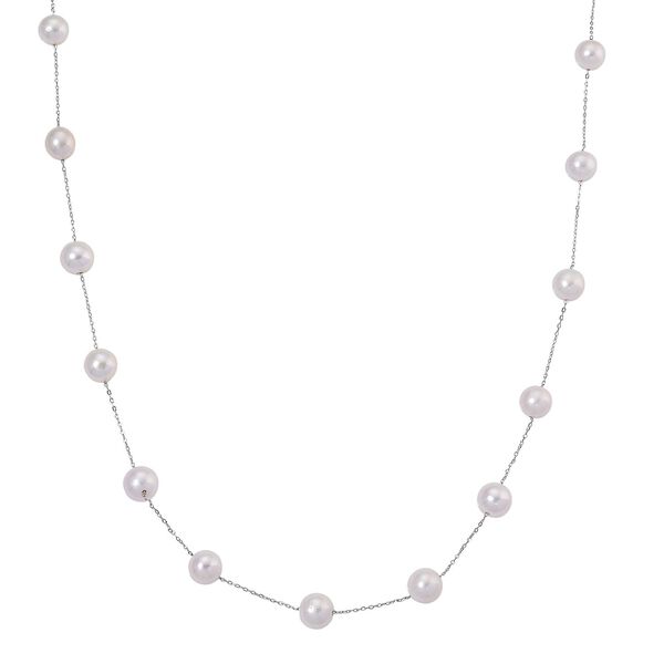 D'Joy AAA Wei&szlig;e Edison Perle (9-10 mm) Halskette ca. 50 cm 925 Silber rhodiniert