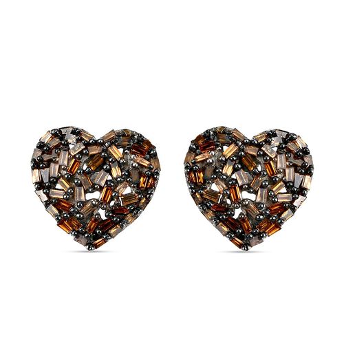 GP Heart Kollektion - Rote Diamant und blaue Saphir-Ohrstecker in Silber image number 0