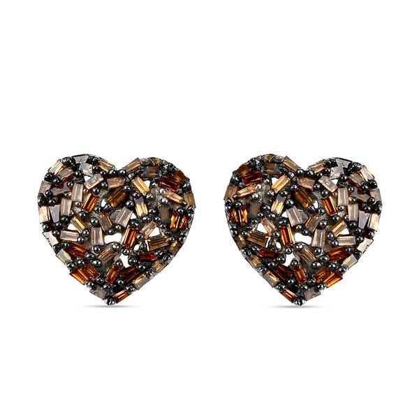 GP Heart Kollektion - Rote Diamant und blaue Saphir-Ohrstecker in Silber