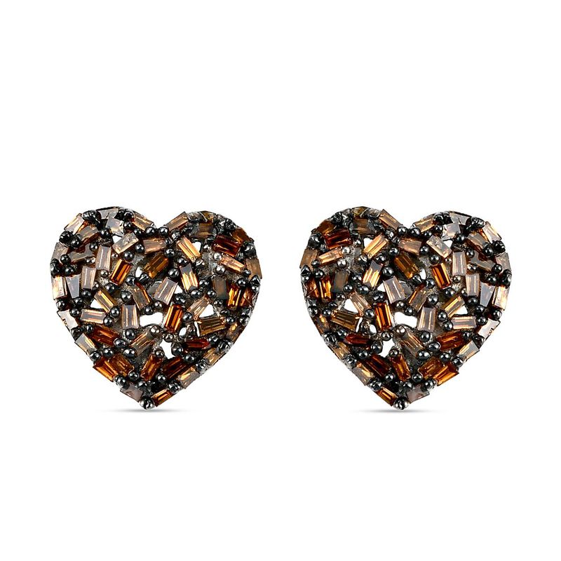GP Heart Kollektion - Rote Diamant und blaue Saphir-Ohrstecker in Silber image number 0