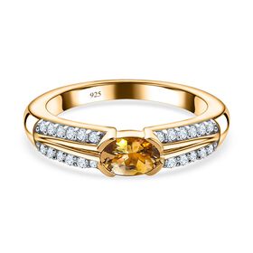 AA natürlicher, goldener Tansanit und Zirkon-Ring - 0,79 ct.