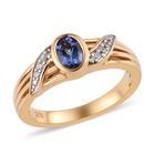 Tansanit und Zirkon Ring 925 Silber vergoldet  ca. 0,51 ct image number 3