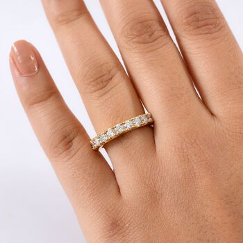 LUXURIANT SI Labor Diamant Ring, 925 Silber 750 Gelbgold Vermeil - 1 ct.