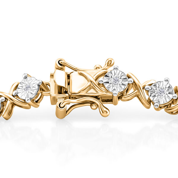 D'Joy Diamant 19cm Armband, 925 Silber 750 Gelbgold Vermeil - 0,25 ct. image number 3