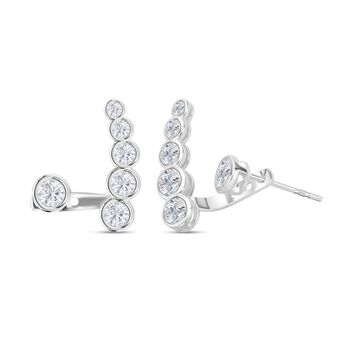 Zirkonia rhodinierte Ohrringe - 2,50 ct.