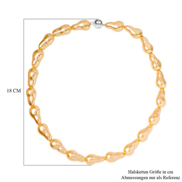 Goldene Muschelkernperle-Halskette, 50cm image number 4