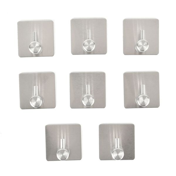 8er Set Metallhaken- aus Eisen, 316L Edelstahl , Silber image number 4
