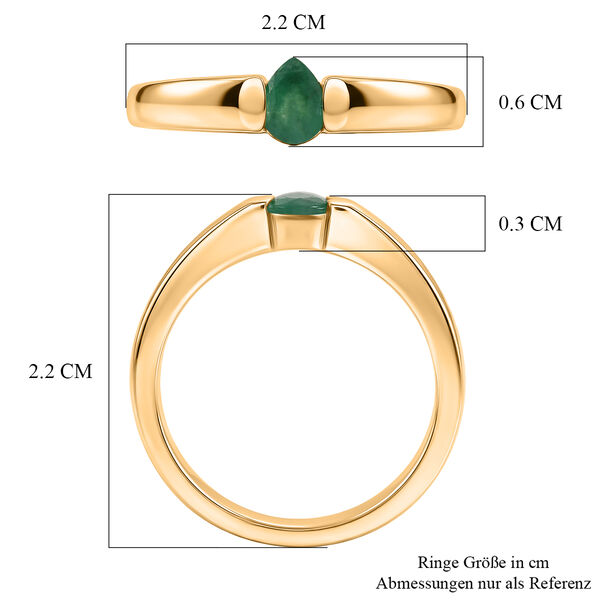D'Joy AAA Kagem Sambischer Smaragd Ring 925 Silber 750 Vergoldet (Gr&ouml;&szlig;e 17.00) (10-15 Werktage Lieferzeit) ca. 0.27 ct image number 6
