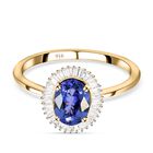 AAAA Tansanit und Diamant-Ring, 916 Gold  ca. 1,48 ct image number 0