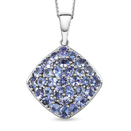 Tansanit Cluster Anhänger mit Kette in Silber 4,97 Ct image number 0