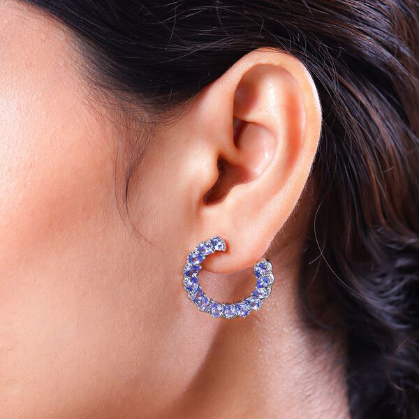 Tansanit-Ohrringe in Silber, 4,03 ct. image number 3