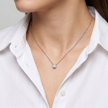 LUXURIANT VS-EF Labor Diamant Anh&auml;nger mit 50cm Kette, 925 Silber platiniert- 0,25 ct.