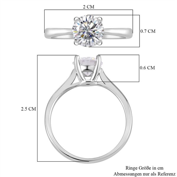 Moissanit Solitär Ring - 0,99 ct. image number 5