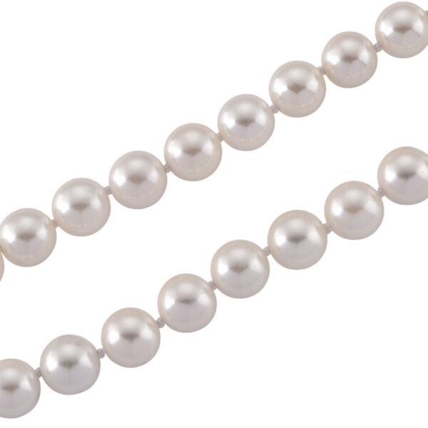 Wei&szlig;e Muschelkernperle (9-11 mm) Halskette ca. 60 cm 316L Edelstahl image number 4