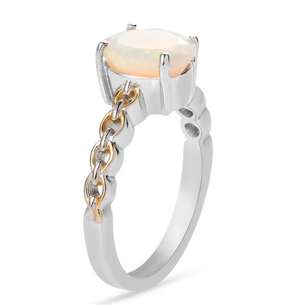 Nat&uuml;rlicher &Auml;thiopischer Opal Ring 925 Silber Zweifarbige Beschichtung image number 5