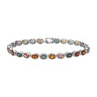 Natürliches mehrfarbiges - Turmalin Armband, ca. 20 cm, 925 Silber platiniert ca. 4.63 ct