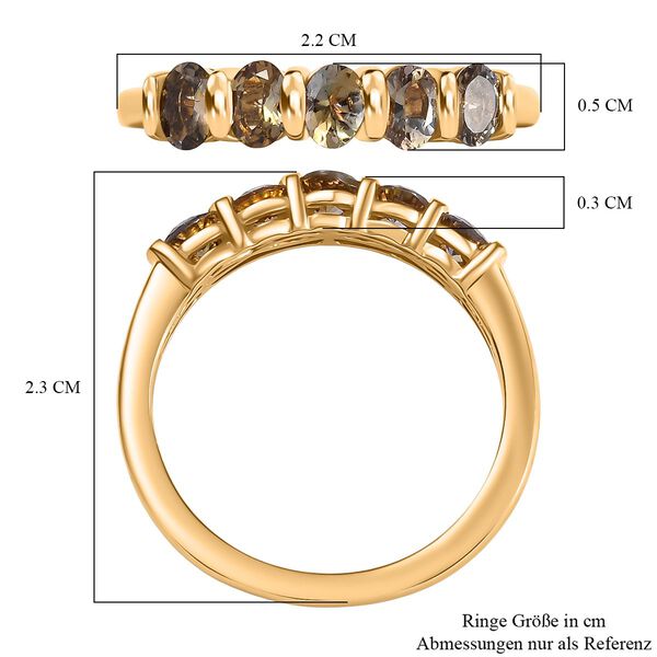 AA Natürlicher goldener Tansanit Ring - 0,80 ct. image number 6