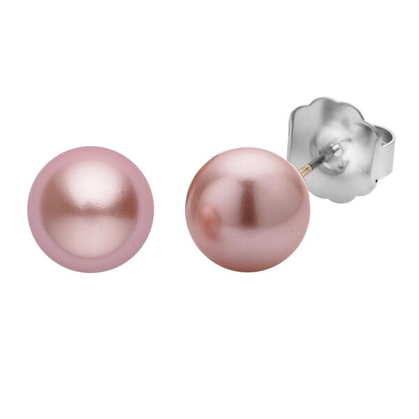 9er Set - Rosa Muschelkernperlen Ohrringen, Kristallohrringen mit Armband, Messing und Edelstahl image number 7