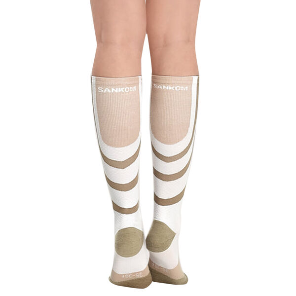 SANKOM Kompressionskniestrümpfe, Weiß und Beige  image number 3