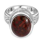 AAA Dino Bone, Weißer Zirkon Ring, 925 Silber rhodiniert (Größe 17.00) ca. 8.38 ct