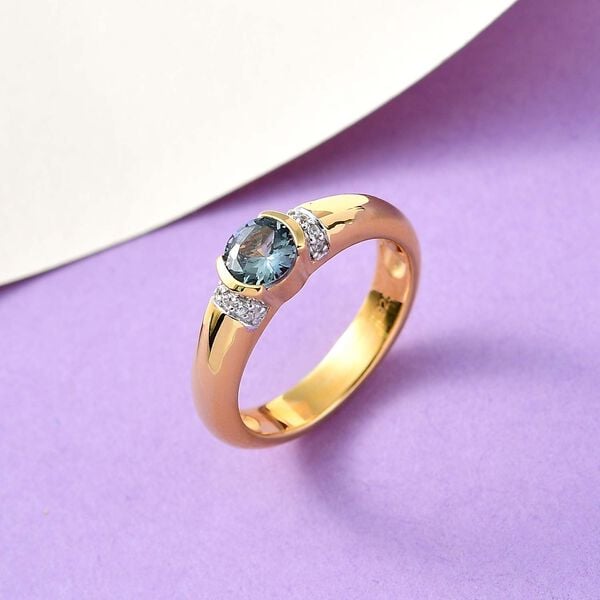 Grüner Tansanit und Zirkon-Ring - 0,59 ct. image number 2