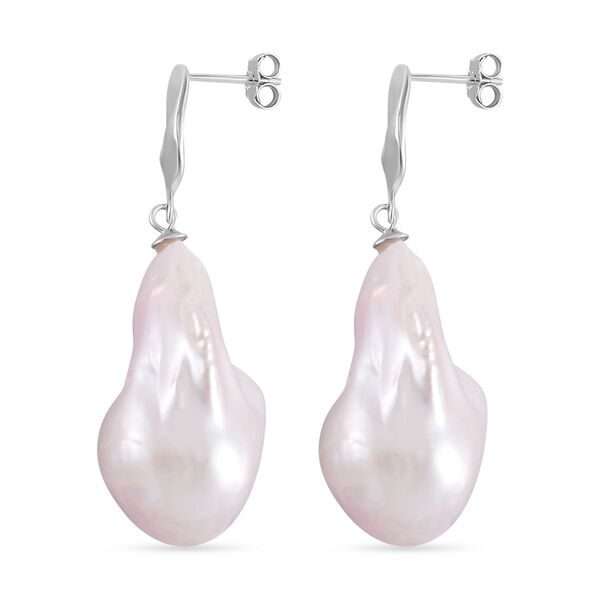 16-18mm weiße Barockperle Perle Ohrhänger image number 4