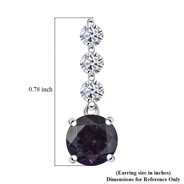AAA Lab Created Alexandrit, Lab Grown Diamant Ohrringe 417 Gold ca. 4,58 ct. image number 6