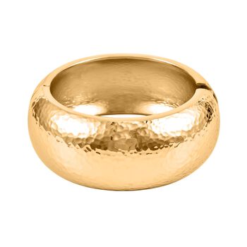 Breiter Armreif mit geh&auml;mmerter Textur, Messing, ca. 18 cm, ca. 70,00g