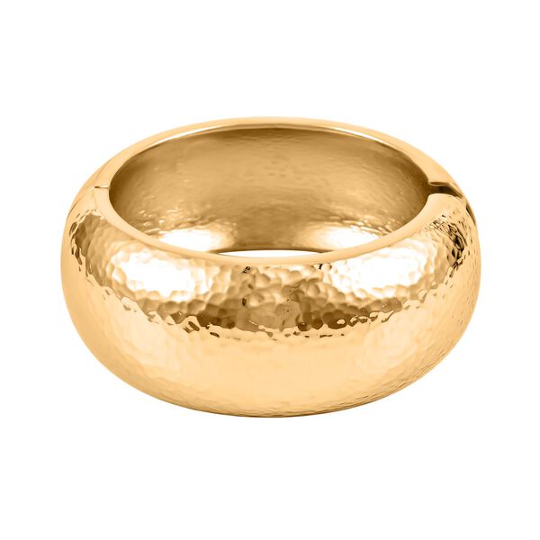 Breiter Armreif mit geh&auml;mmerter Textur, Messing, ca. 18 cm, ca. 70,00g