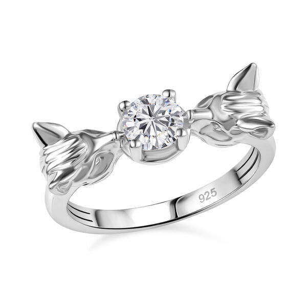 Moissanit Fuchs Ring 925 Silber rhodiniert (Gr&ouml;&szlig;e 19.00) ca. 0.44 ct image number 3
