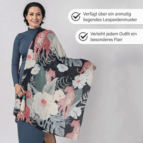 LA MAREY Schal aus 100% Kaschmirwolle, 70x195 cm, Schwarz und weiß image number 2
