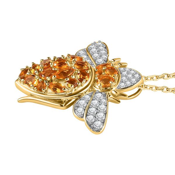 GP Italian Garden Kollektion- AA Citrin, Zirkon und Saphir-Anh&auml;nger mit 50cm Kette - 4,17 ct. image number 3