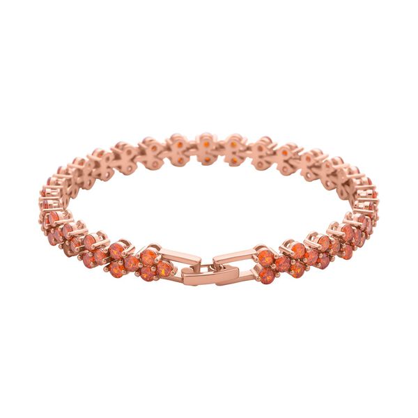 Orangenes Zirkonia Armband, ca. 19 cm, Messing ca. 16,40 ct image number 5