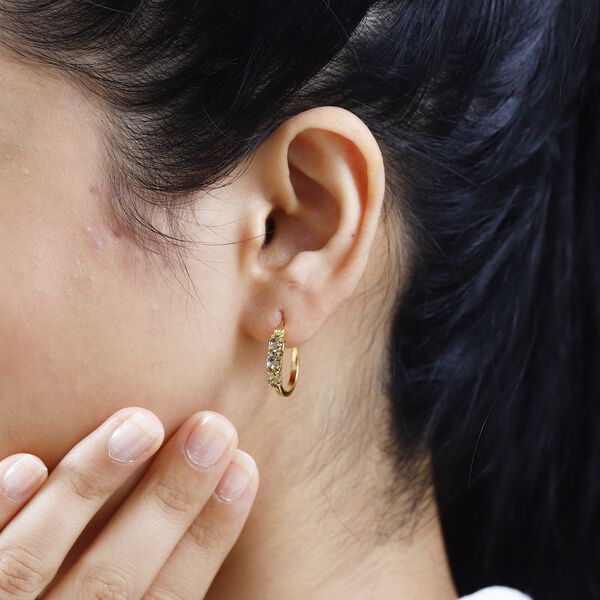 AA Nat&uuml;rlicher goldener Tansanit Ohrringe, 925 Silber Gelbgold Vermeil, ca. 0.98 ct image number 3