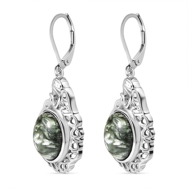 Sibirischer Seraphinite Ohrringe Edelstahl ca. 9,55 ct. image number 3