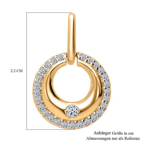 LUXURIANT DIAMOND- SI-GH Labor Diamant Anhänger, 925 Silber Gelbgold Vermeil - 0,26 ct. image number 4