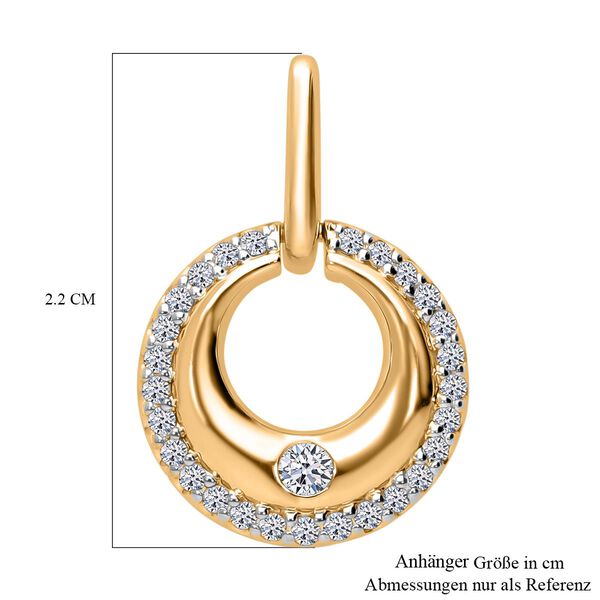 LUXURIANT SI-GH Labor Diamant Anhänger, 925 Silber Gelbgold Vermeil - 0,26 ct. image number 4