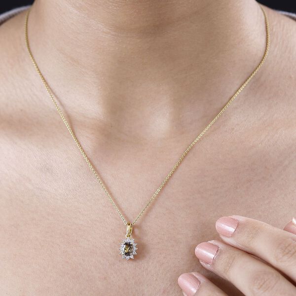 AA Nat&uuml;rlicher goldener Tansanit und Zirkon Anh&auml;nger - 0,71 ct. image number 3