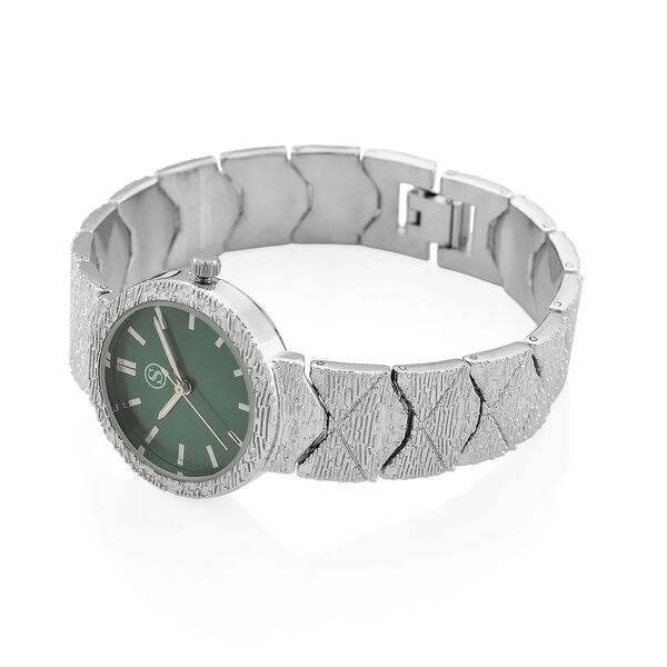 STRADA - Japanisches Uhrwerk, Gr&uuml;n Zifferblatt mit goldplattiertem Alloy Armband, 20 cm image number 5