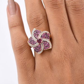 D'Joy Rhodolith Granat und Zirkon Ring - 1,75 ct.